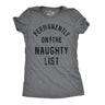 Womens Permanently On The Naughty List Funny Christmas Tee For Ladies