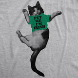 Womens Pet Me Im Irish Funny Kitten St. Patrick's Day Crazy Cat Lover T Shirt