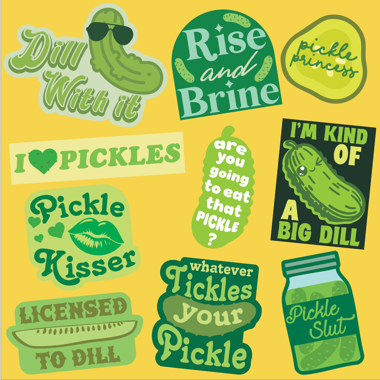 Pickle Sticker Extra Large Stickers for Adults Funny Adhesives with Memes