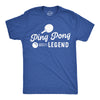 Mens Funny T Shirts Ping Pong Legend Sarcastic Table Tennis Graphic Tee