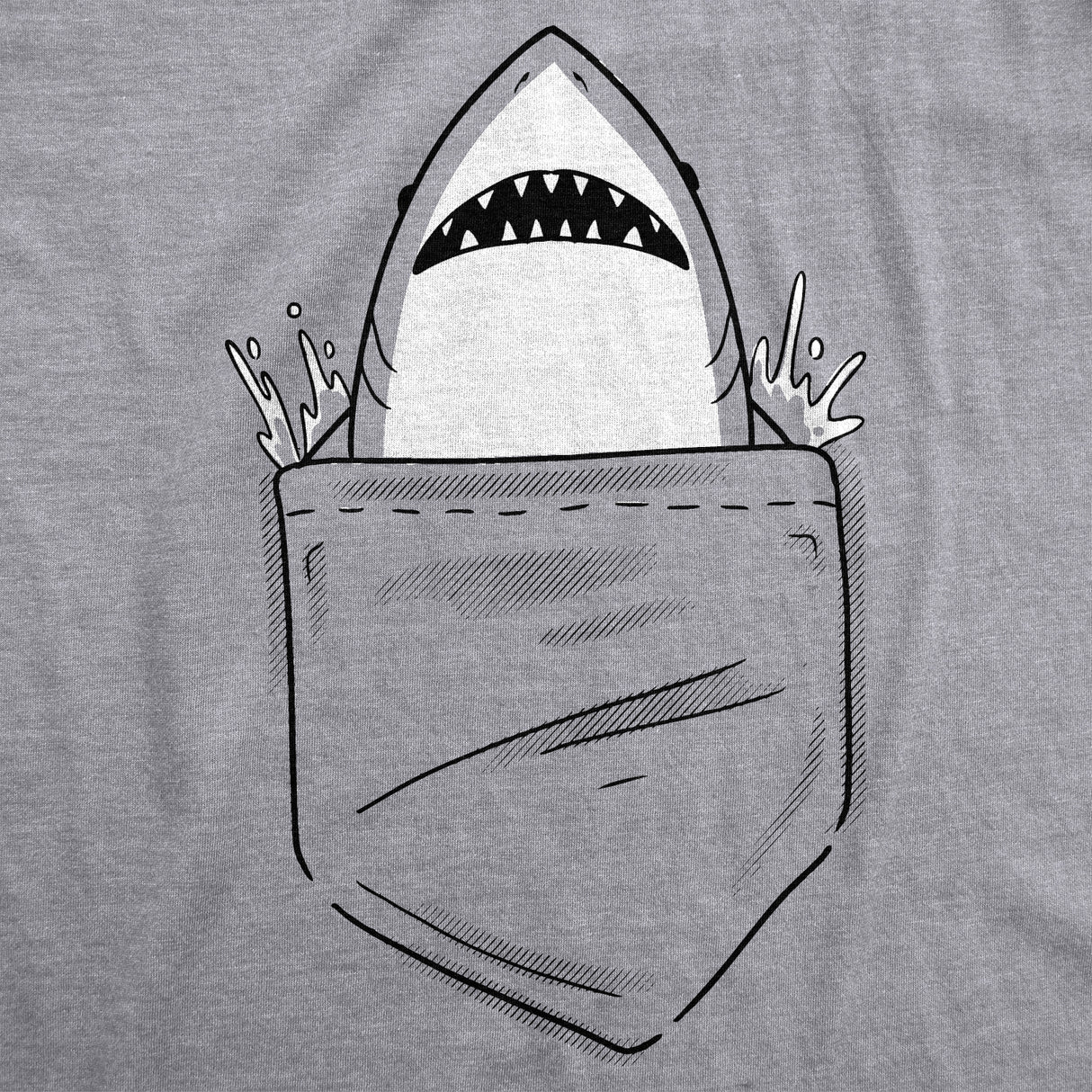 Womens Pocket Shark Funny T shirts Printed Graphic Jaws Cool Shark Novelty T shirt