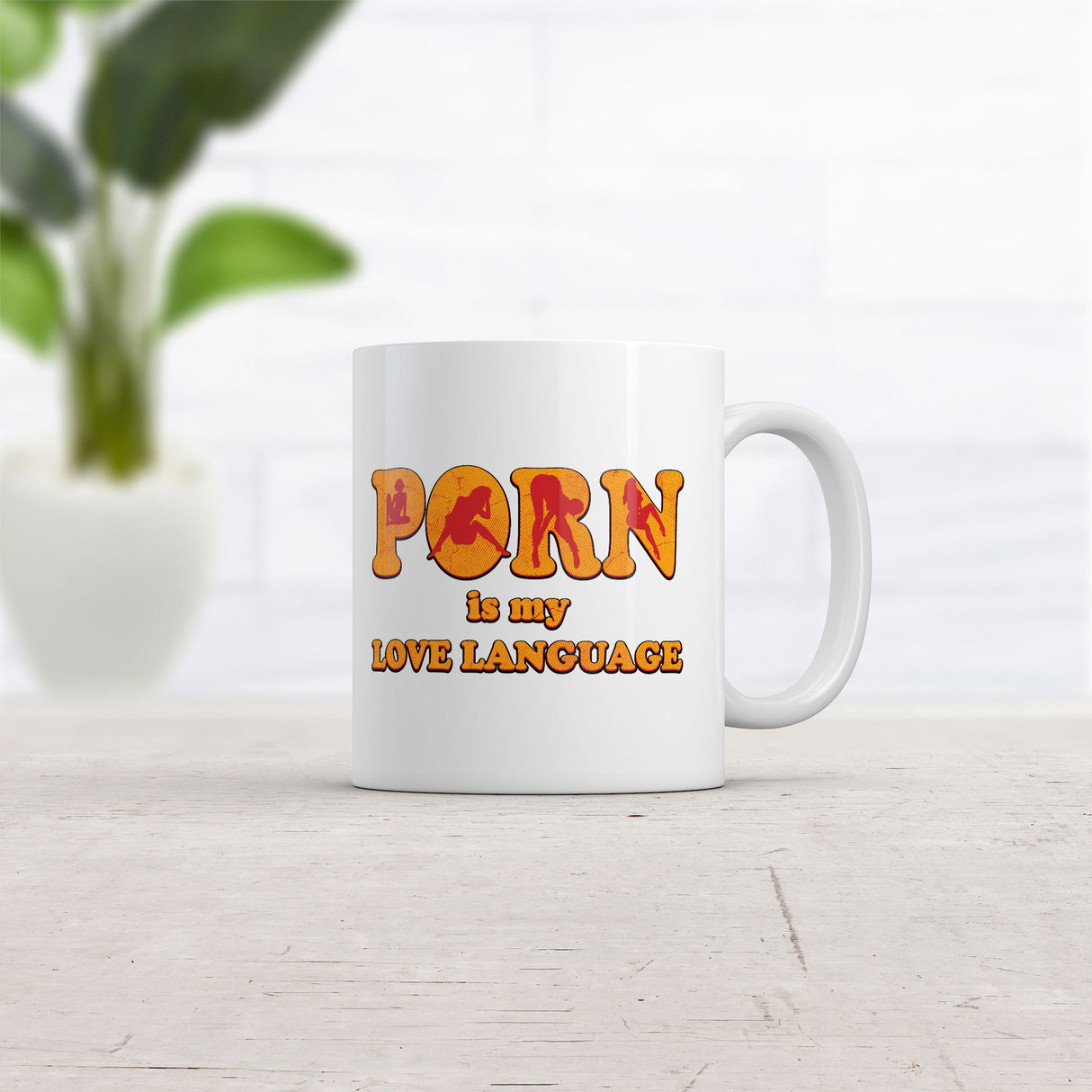 Porn Is My Love Language Mug Funny Sarcastic Sex Graphic Novelty Coffee Cup-11oz