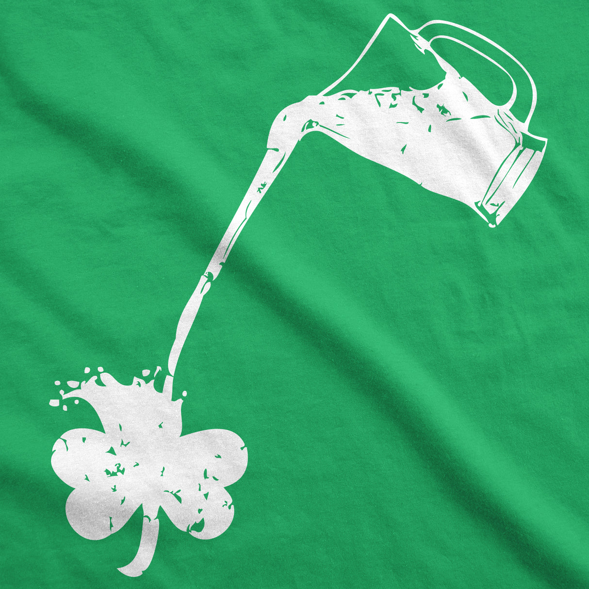 Womens Pouring Shamrock T-Shirt Funny Rainbow Drinking St Saint Patricks Day Tee