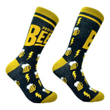 Men's Powered By Beer Socks Funny Drinking Partying Energy Joke Footwear