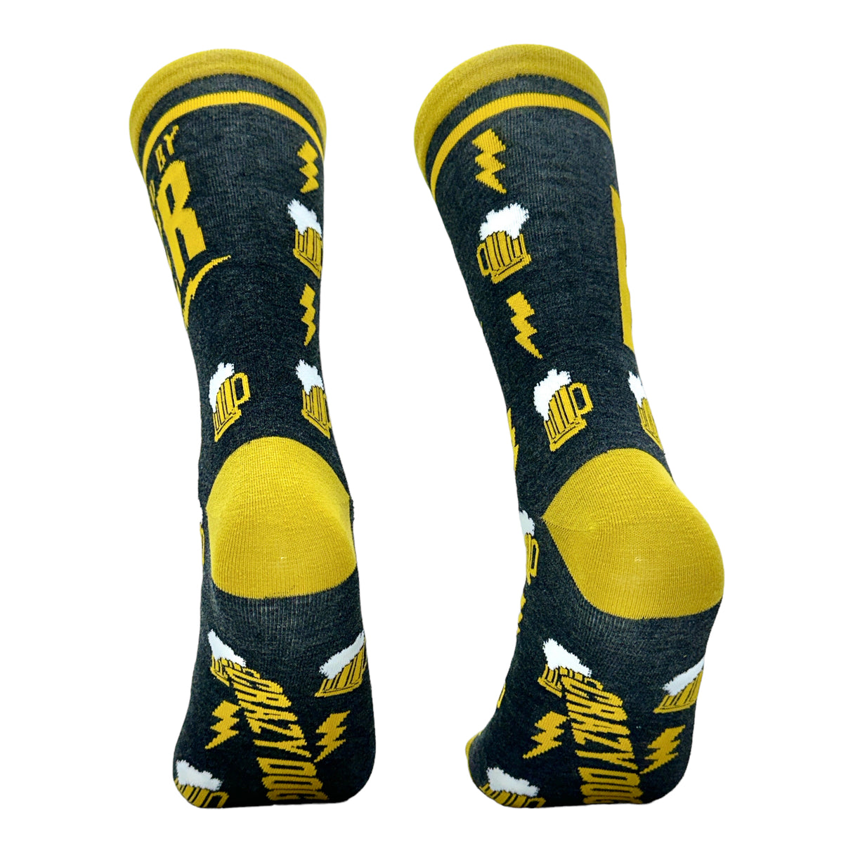 Men's Powered By Beer Socks Funny Drinking Partying Energy Joke Footwear