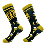 Men's Powered By Beer Socks Funny Drinking Partying Energy Joke Footwear