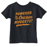 Toddler Funny T Shirts Powered By Chicken Nuggets Sarcastic Food Graphic Novelty Tee for Young Kids