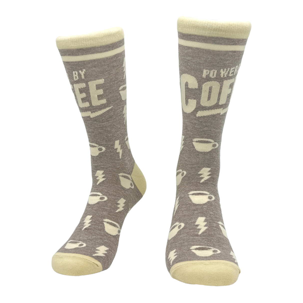 Men's Powered By Coffee Socks Funny Caffeine Lovers Novelty Socks