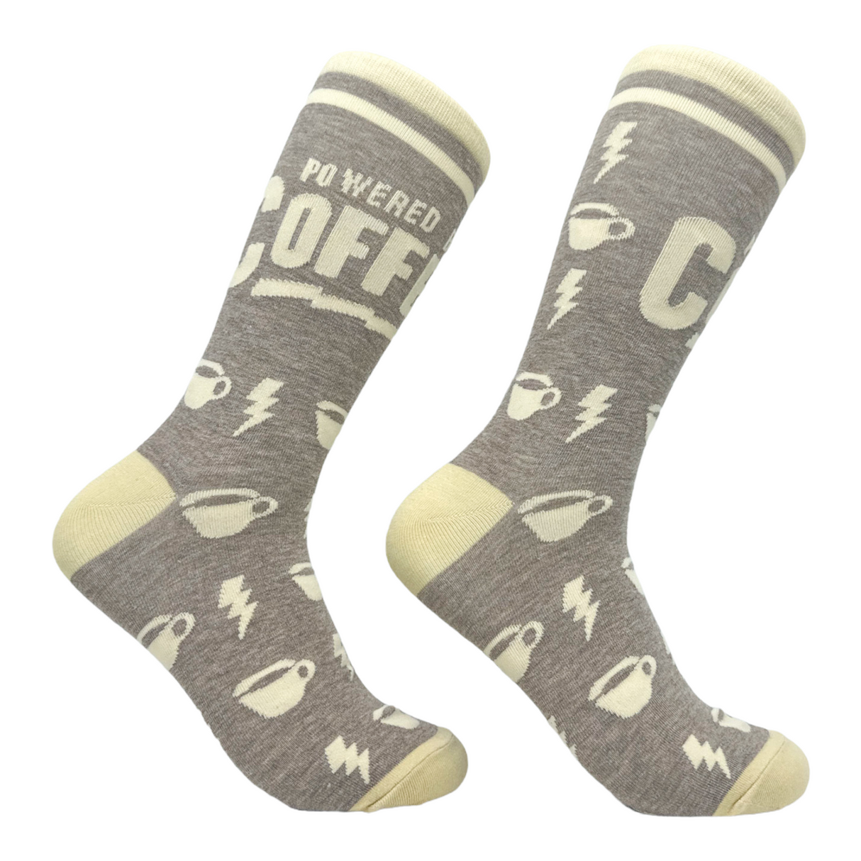 Women's Powered By Coffee Socks Funny Caffeine Lovers Novelty Socks