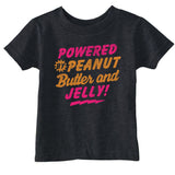 Toddler Funny T Shirts Powered By Peanut Butter and Jelly Sarcastic PB&J Graphic Novelty Tee for Toddlers