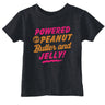 Toddler Funny T Shirts Powered By Peanut Butter and Jelly Sarcastic PB&J Graphic Novelty Tee for Toddlers