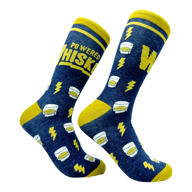 Men's Powered By Whiskey Socks Funny Alcohol Drinking Liquor Lovers Footwear