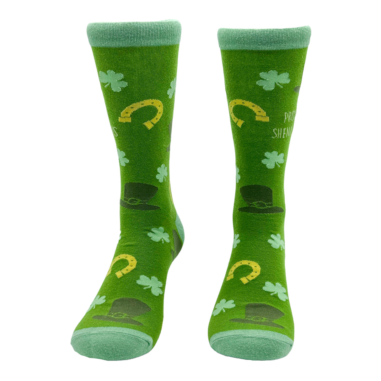 Women's Prone to Shenanigans Socks Funny St Paddys Day Parade Clover Footwear