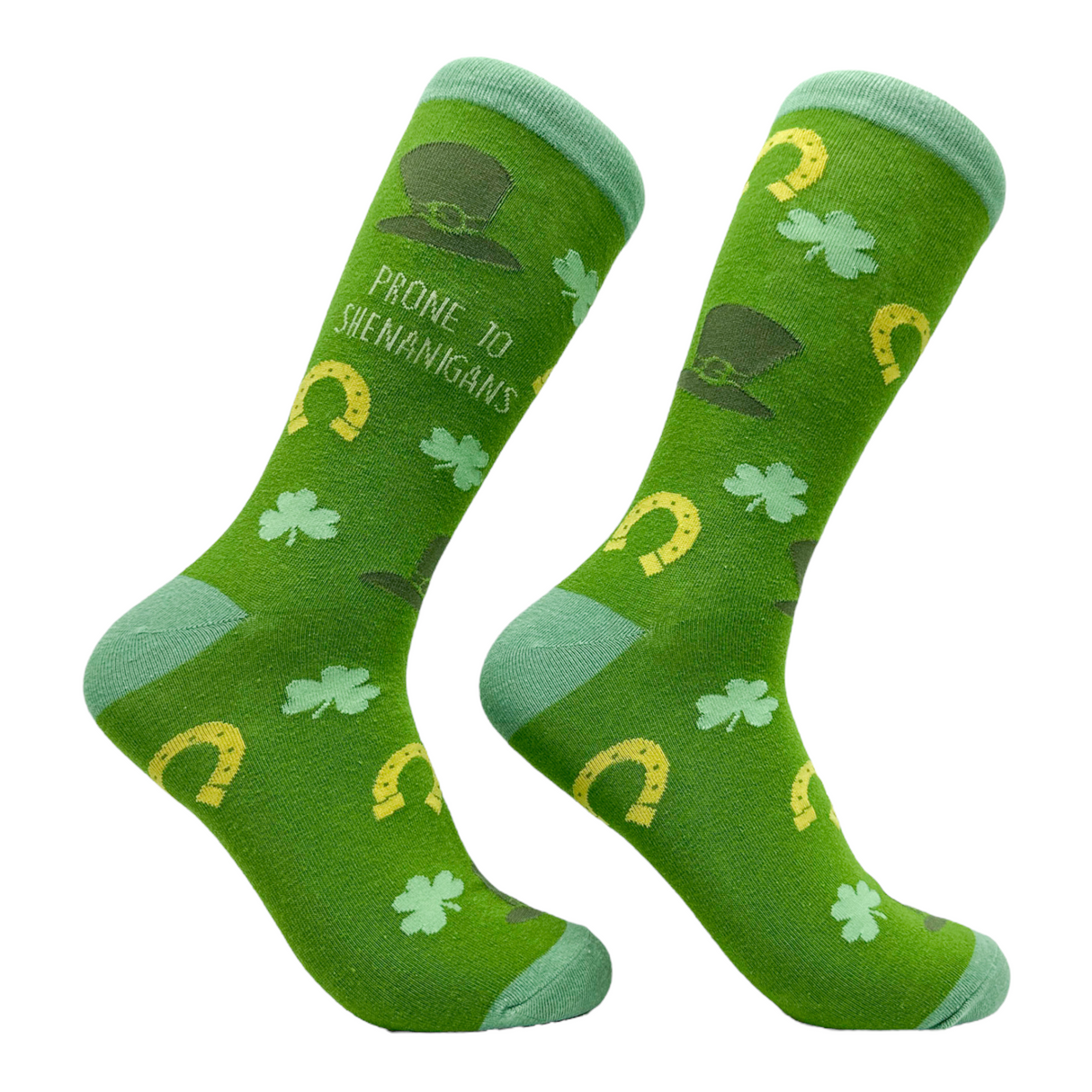 Women's Prone To Shenanigans Socks Funny St Paddys Day Parade Clover Footwear