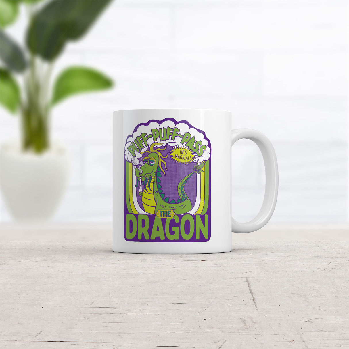 Puff Puff Pass The Dragon Mug Funny 420 Graphic Coffee Cup-11oz