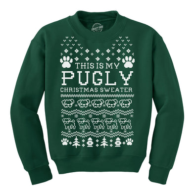 This Is My Pugly Christmas Sweater Crewneck Funny Pet Pug Dog Sweatshirt