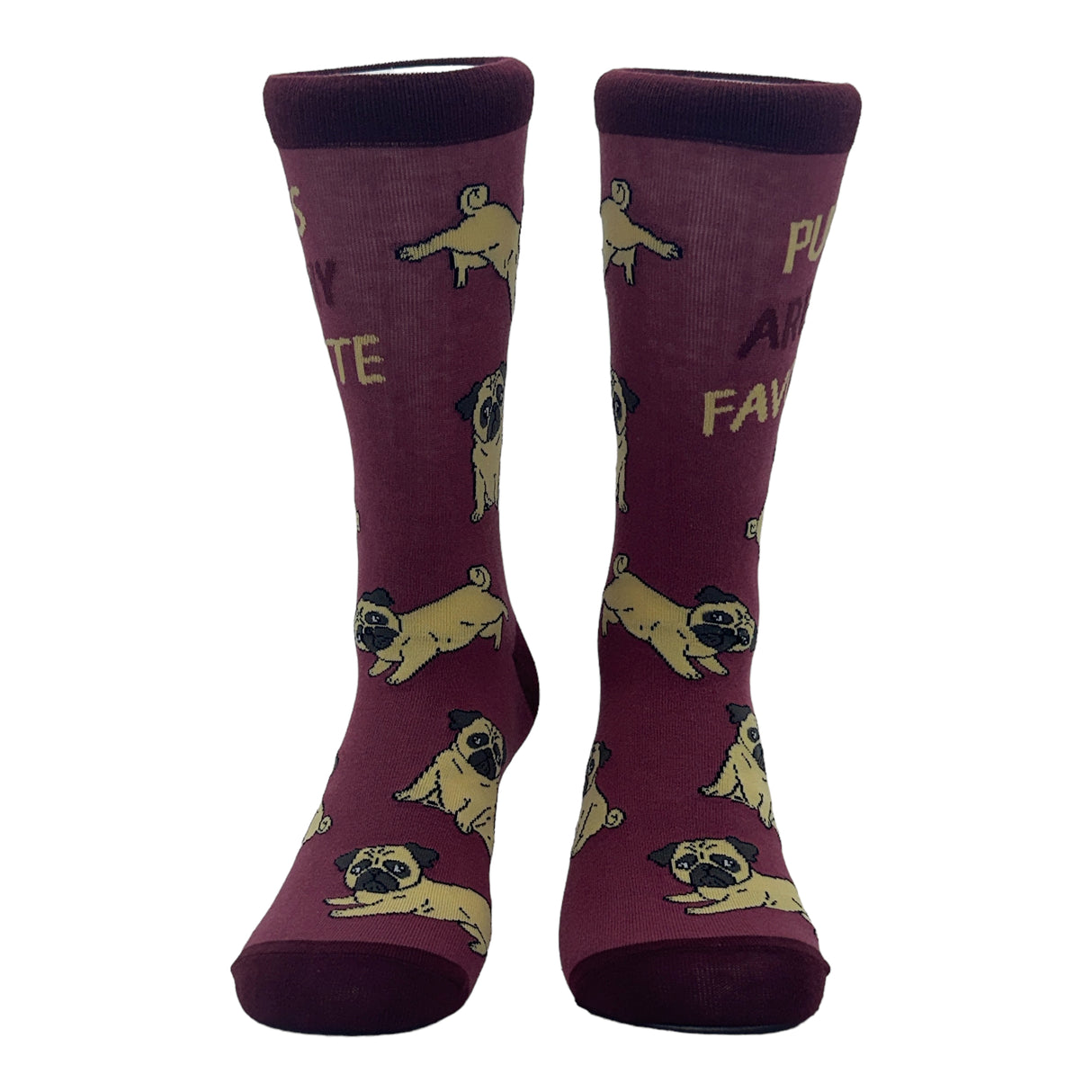 Women's Pugs Are My Favorite Socks Funny Pet Cute Puppy Lovers Footwear