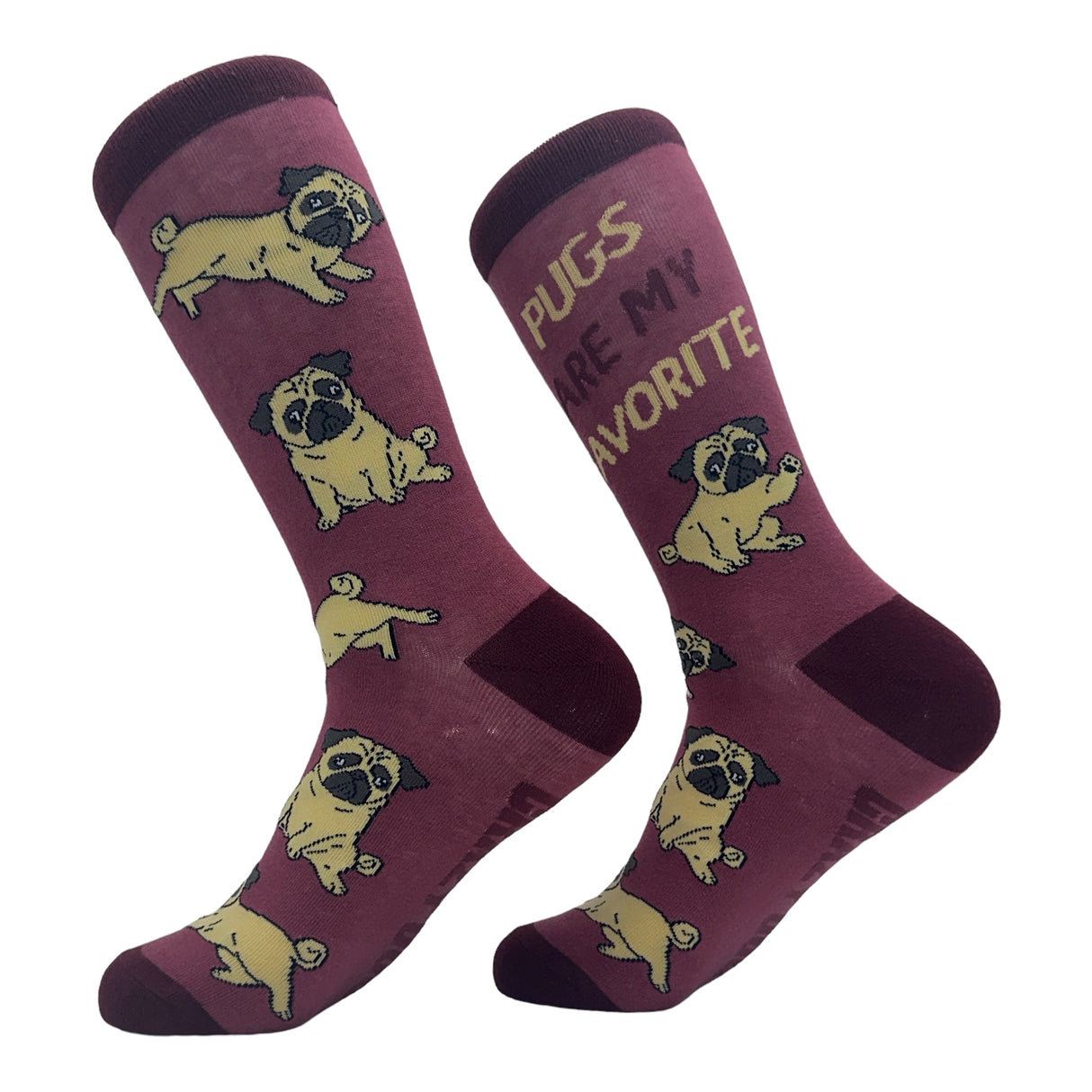 Women's Pugs Are My Favorite Socks Funny Pet Cute Puppy Lovers Footwear