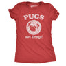 Womens Pugs Not Drugs T shirt Pug Face Funny T shirts Dogs Humor Novelty Tees