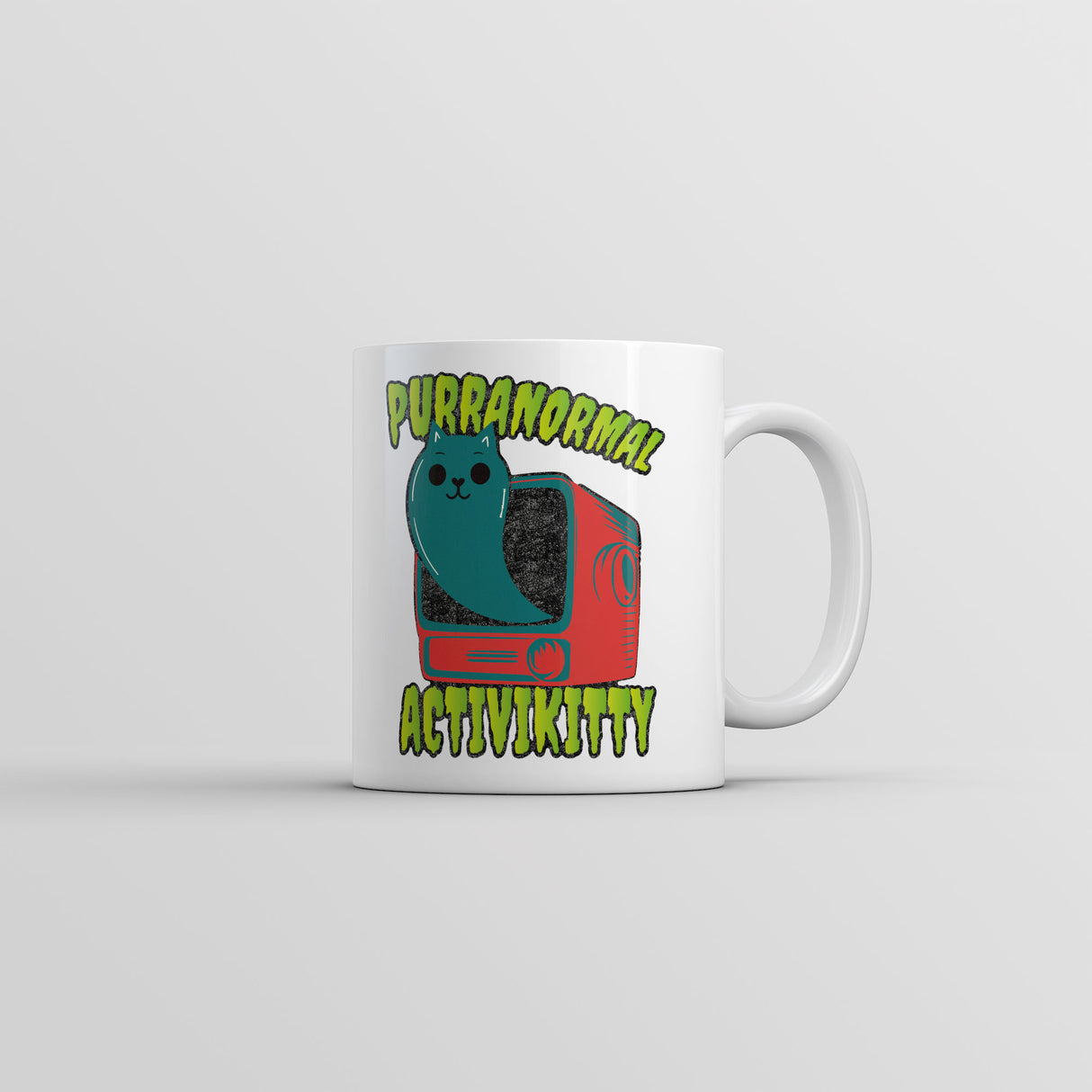 Purranormal Activikitty Mug Funny Ghost Cat Graphic Coffee Cup-11oz