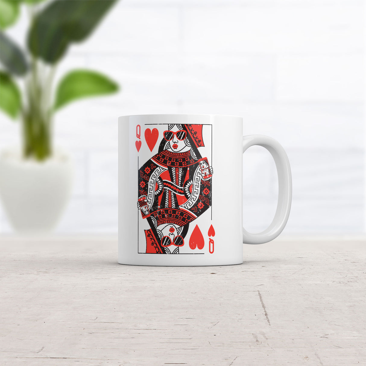 Queen Of Hearts Mug Funny Vintage Graphic Coffee Cup-11oz