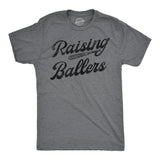 Mens Funny T Shirts Raising Ballers Sarcastic Baseball Graphic Tee for Men