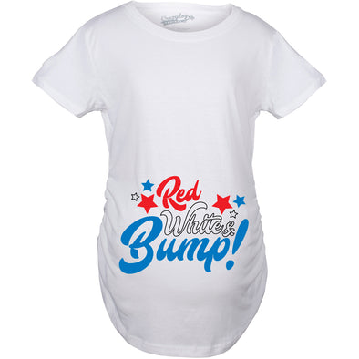 Maternity Red White and Bump Funny T shirts Announce Pregnancy Cute T shirt