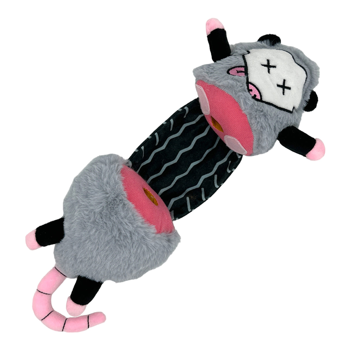 Roadkill Opossum Dog Toy Funny Dead Ran Over Possum Stuffed Chew Toy With Hidden Treat Compartments - Rip and Reveal Interactive Chew