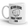 Rock Paper Scissors Throat Punch Mug Funny Coffee Cup - 11oz