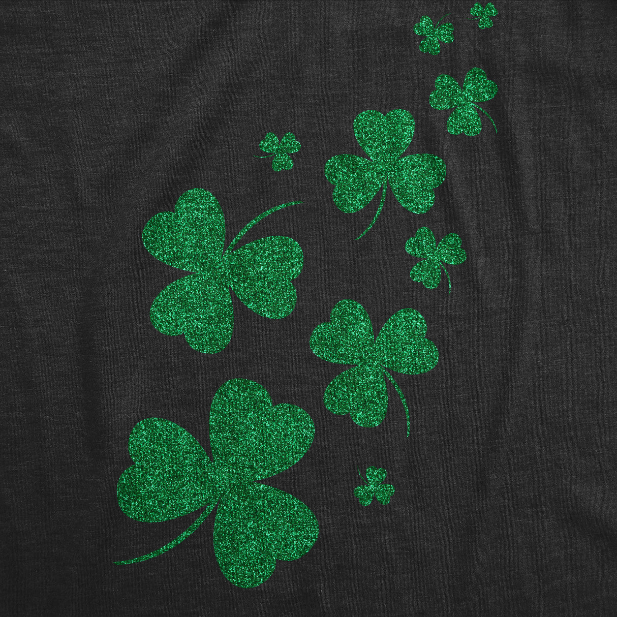 Womens Glitter Shamrocks T Shirt Funny St Saint Patricks Day Shamrock Clover Tee