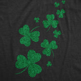 Womens Glitter Shamrocks T Shirt Funny St Saint Patricks Day Shamrock Clover Tee