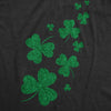 Womens Glitter Shamrocks T Shirt Funny St Saint Patricks Day Shamrock Clover Tee