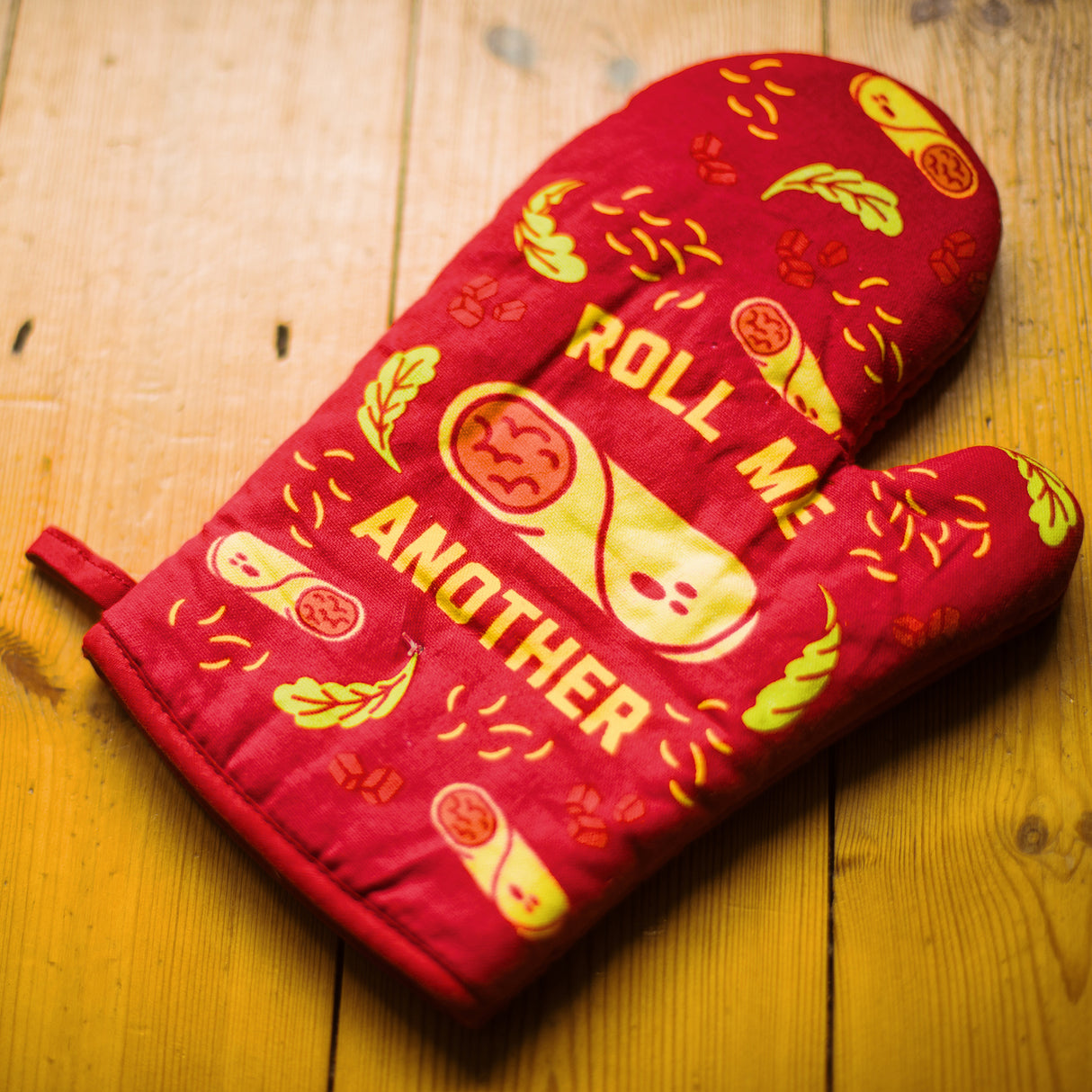 Roll Me Another Oven Mitt Funny Mexican Food Burrito Lover Graphic Novelty Kitchen Glove