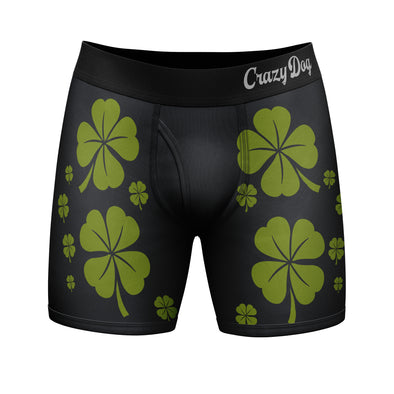 Mens Rub For Luck Boxer Briefs Funny St Patricks Day Novelty Underwear For Guys