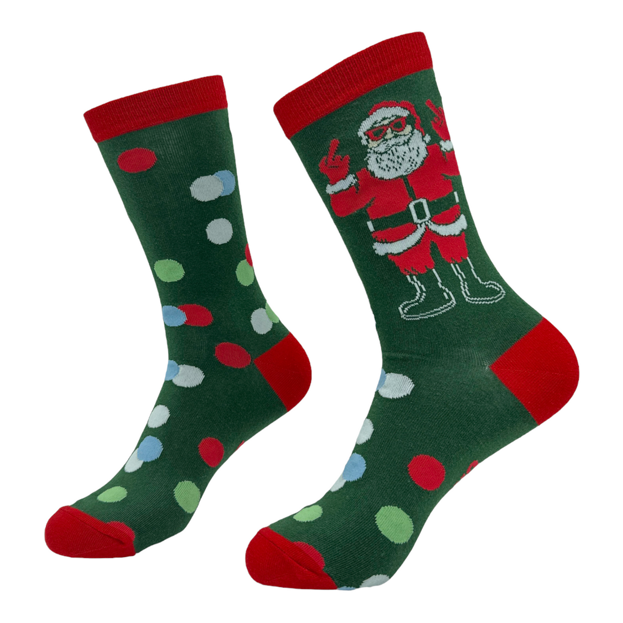 Women's Santa Flipping Bird Socks Funny Offensive Xmas Middle Finger Footwear