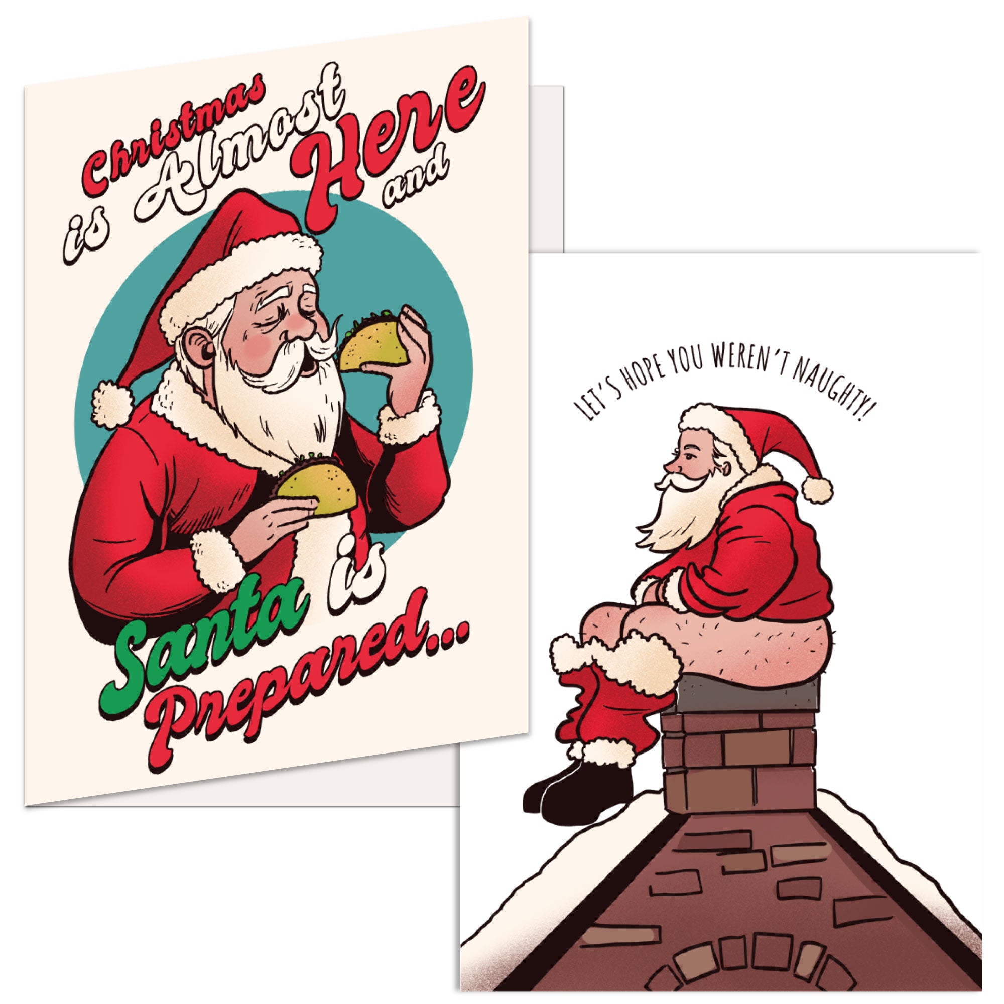 Funny Christmas Cards Hilarious Xmas Greeting Cards for Holiday Thank You Gifts With Envelopes 1 Pack Chimney