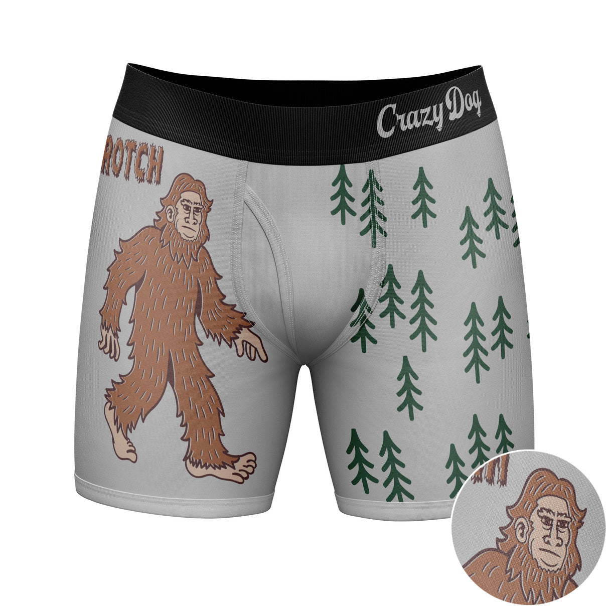 Mens Sascrotch Boxer Briefs Funny Saying Big Foot Joke Graphic Novelty Underwear For Guys