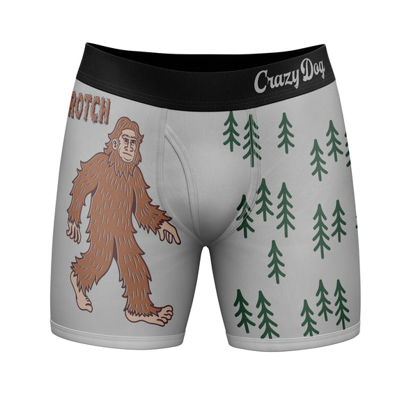 Mens Sascrotch Boxer Briefs Funny Saying Big Foot Joke Graphic Novelty Underwear For Guys