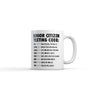 Senior Citizen Texting Code Mug Funny Sarcastic Elderly Graphic Novelty Coffee Cup-11oz