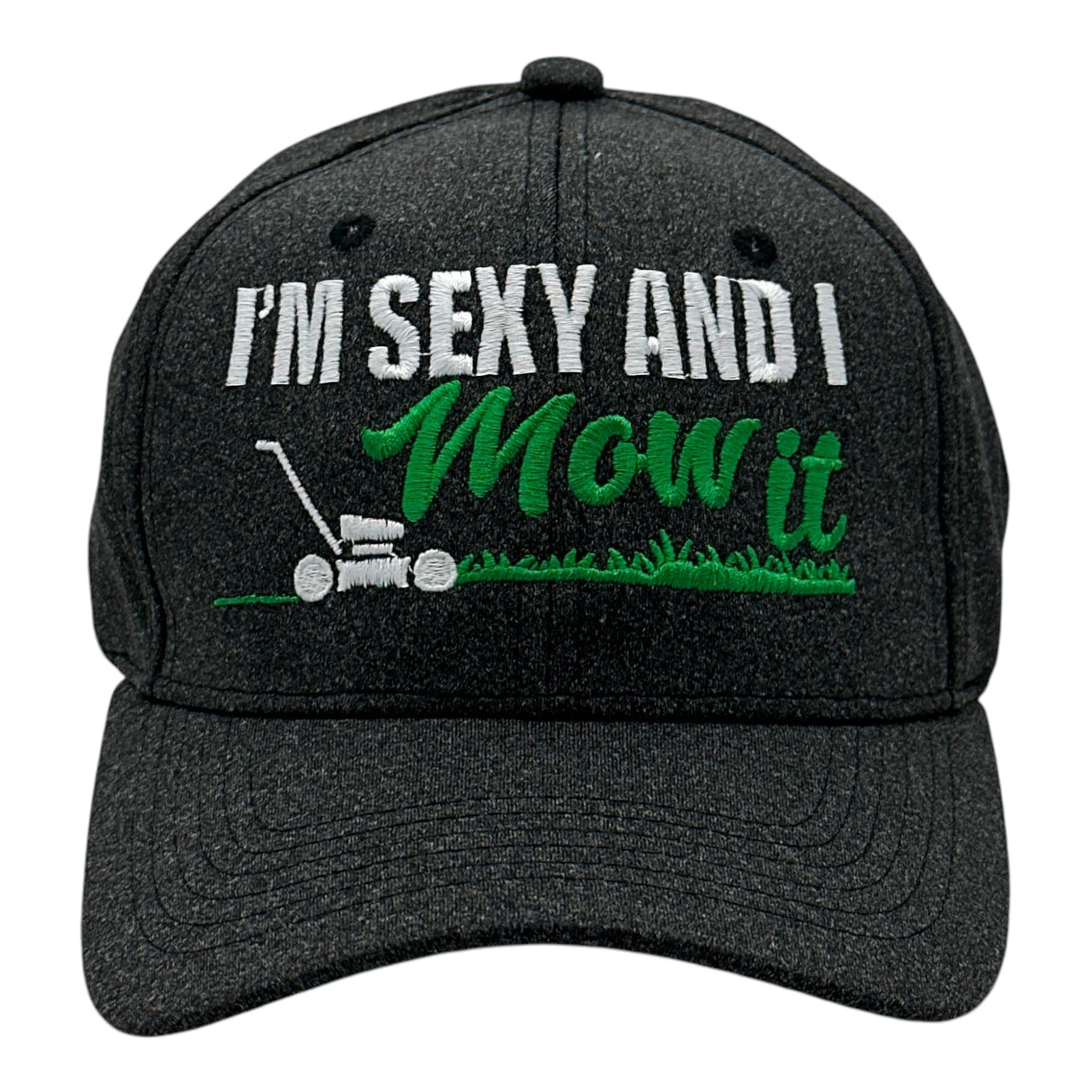 Im Sexy and I Mow It Hat Funny Sarcastic Fathers Day Graphic Novelty Cap