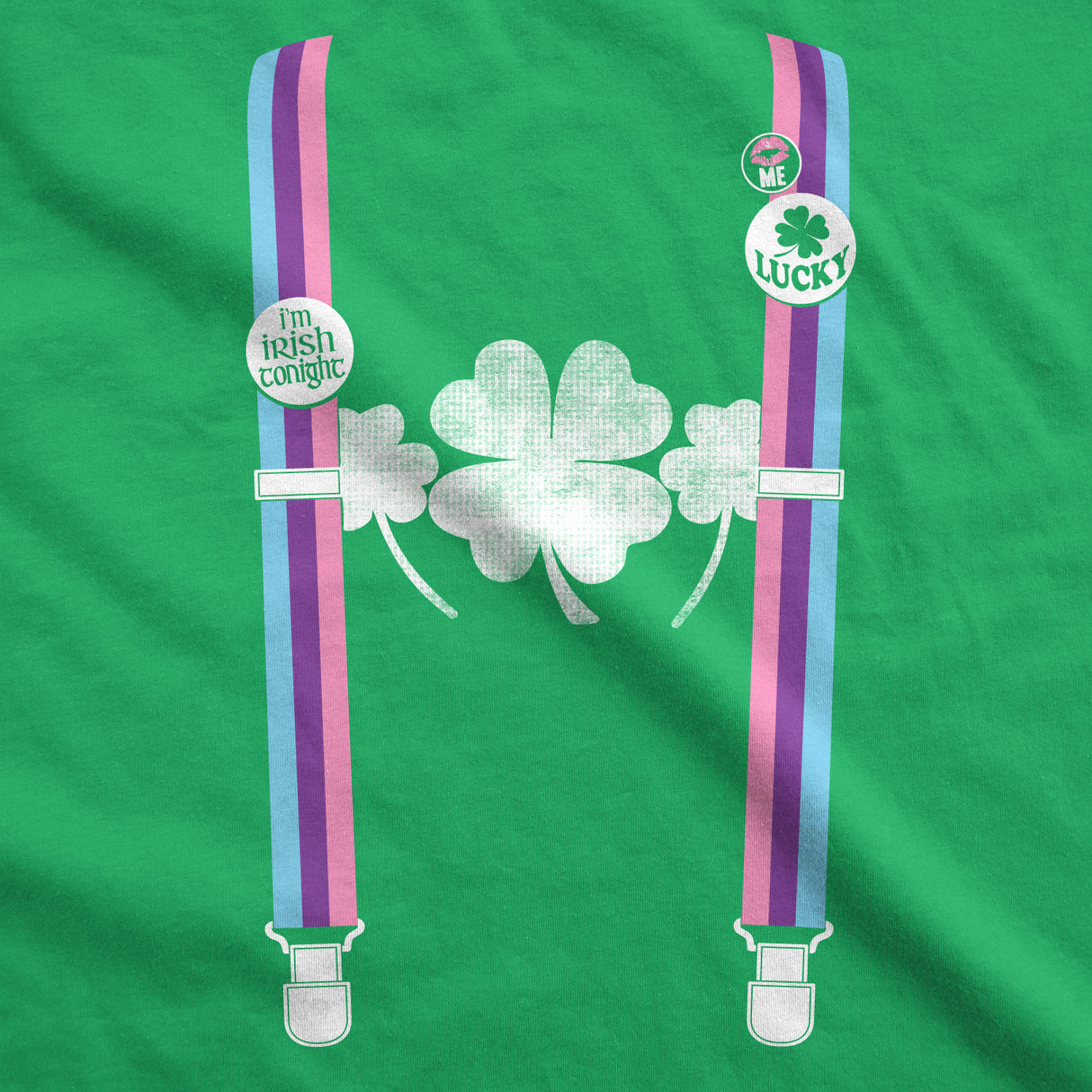 Womens Rainbow Suspenders Funny Saint Patricks Day Shamrock St Pattys T Shirt