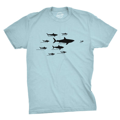 Mens Shark Hierarchy Chart T Shirt Funny Science Ocean Tee For Guys