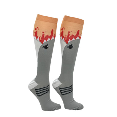 Unisex Shark Bite Funny Novelty Compression Socks For Women And Men