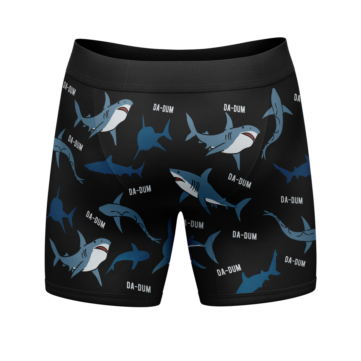 Mens Sharks Da Dum Boxer Briefs Funny Shark Attack Graphic Novelty Underwear For Guys