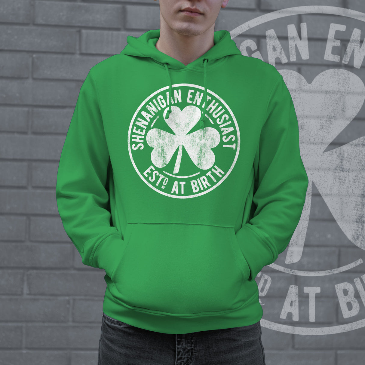 Shenanigan Enthusiast Hoodie Funny St Patricks Day Sweatshirt Cool Green Graphic Novelty Sweatshirt