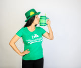 Womens I Clover Shenanigans T Shirt Funny Irish Clover St Saint Patricks Day Tee