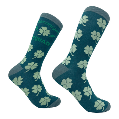 Womens Shenanigans Squad Socks Funny St Paddys Day Novelty Clover Footwear