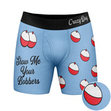 Mens Show Me Your Bobbers Boxer Briefs Funny Fishing joke Graphic Novelty Underwear