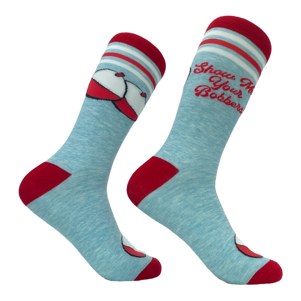 Men's Show Me Your Bobbers Socks Funny Fishing Lover Gift Novelty Footwear