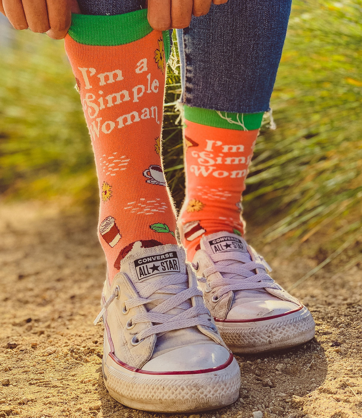 Women's I'm A Simple Woman Socks Funny Pizza Dogs Coffee Lifestyle Graphic Novelty Footwear